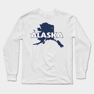 Alaska Colored State Print Long Sleeve T-Shirt